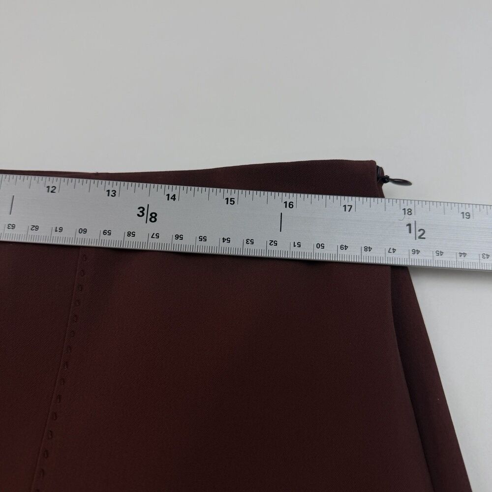THE ROW Rust Brown Pants 14 Stretch Woven Tapered Leg Front Seam Modern Office - Picture 10 of 15